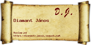 Diamant János névjegykártya